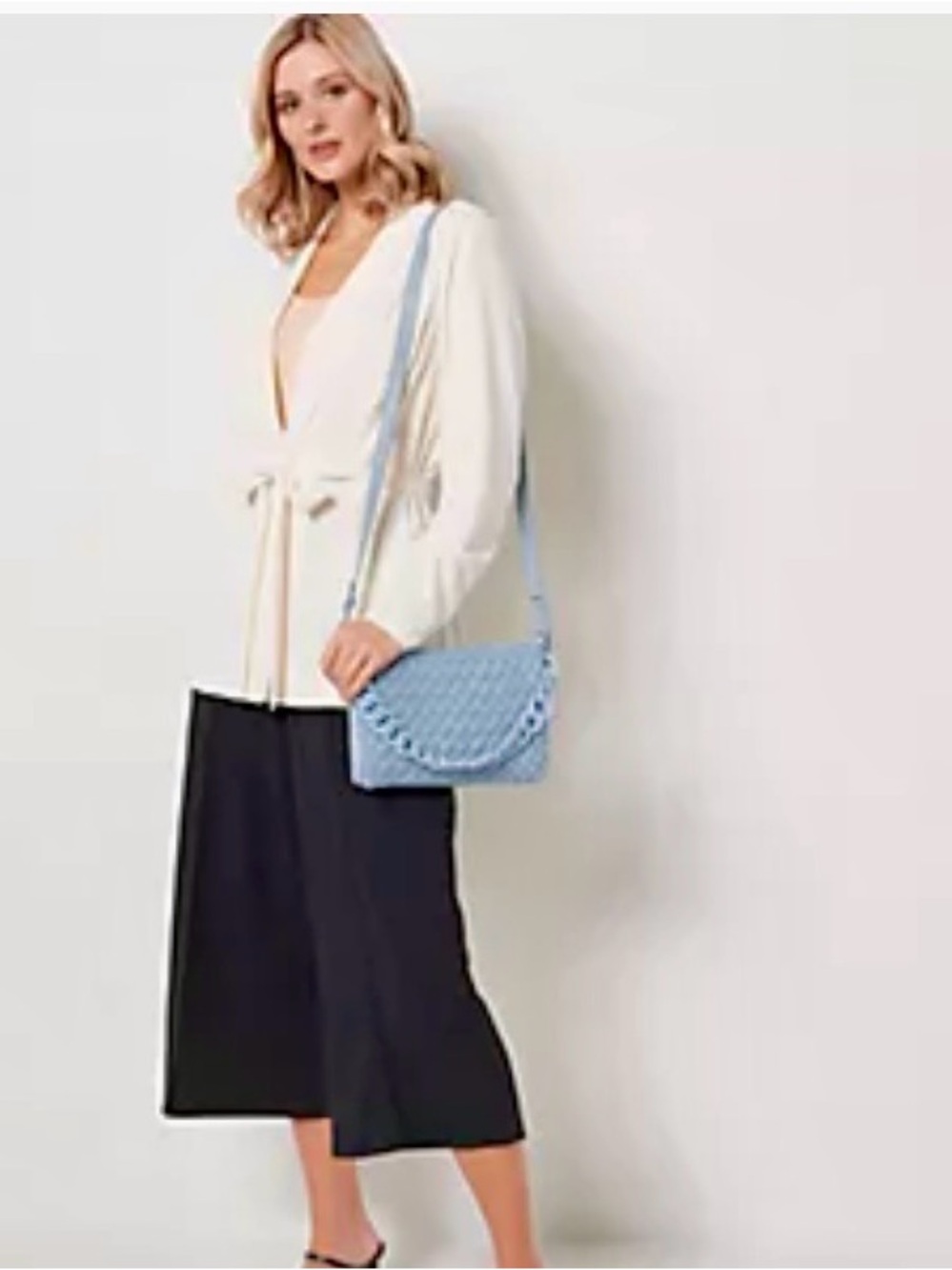 NEW VINCE CAMUTO WOVEN LEATHER CROSSBODY TOP ZIP w CHAIN ADYNA MELON w DUST BAG - Picture 9 of 16
